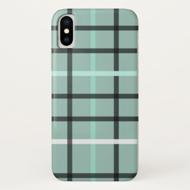Masculine bleu et gris Plaid iPhone / coque ipad (Dos)