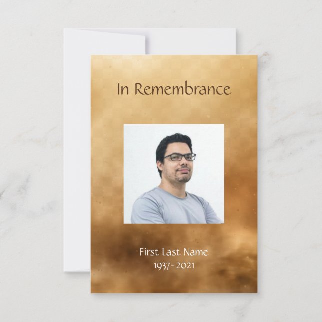 Masculine Invitation du service commémoratif (Devant)