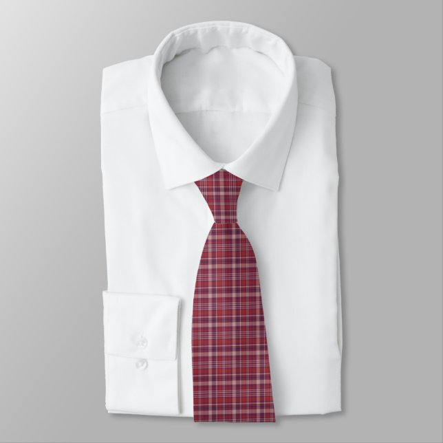 Masculine rouge pour hommes Cravate plaid (Attaché)
