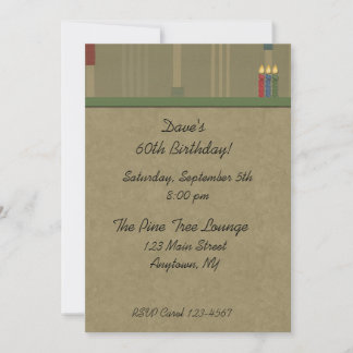 Masculine Tan Stripe Invitation Anniversaire