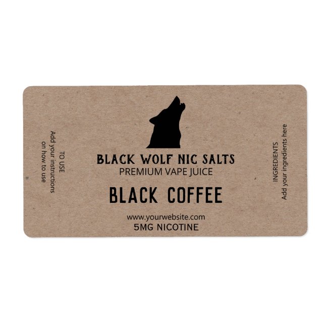 Masculine Wolf Nicotine Vape E Juice Étiquettes (Devant)