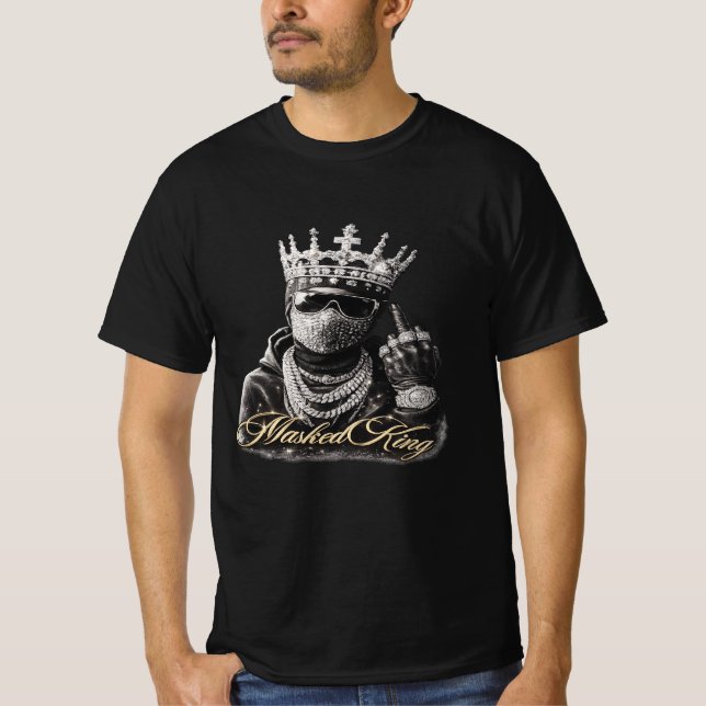 Masked King Streetwear Graphic T-Shirt (Devant)