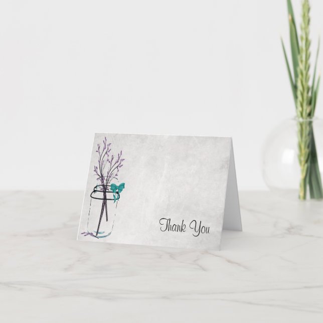 Mason Jar avec Branches pourpres - Merci (Devant)