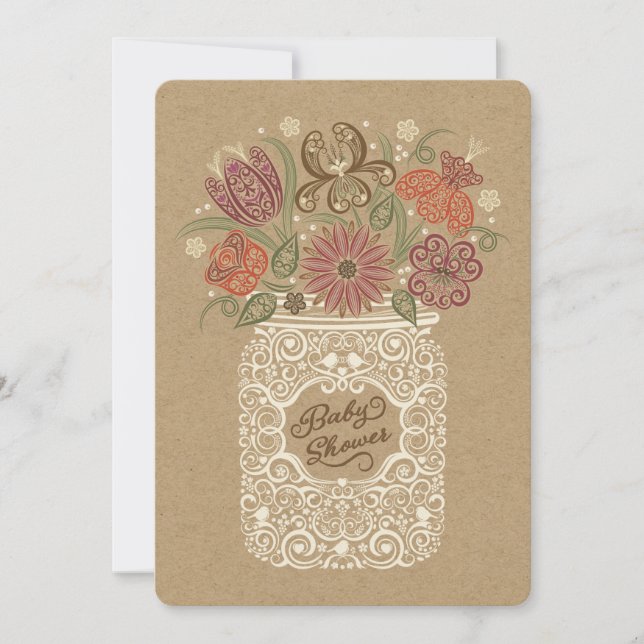 Mason Jar Baby shower Automne Invitation (Devant)