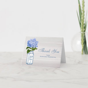 Mason Jar Blue Hydrangea Grey Merci