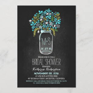 mason jar chalkboard invitation de douche nuptiale