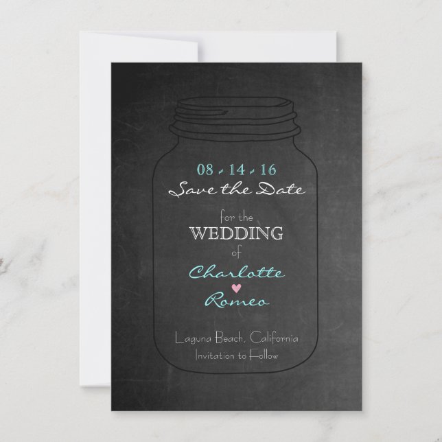 Mason Jar Enregistrer la date Invitation (Devant)