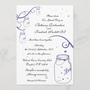 Mason Jar et Firefly Faire-part de mariage - Raisi
