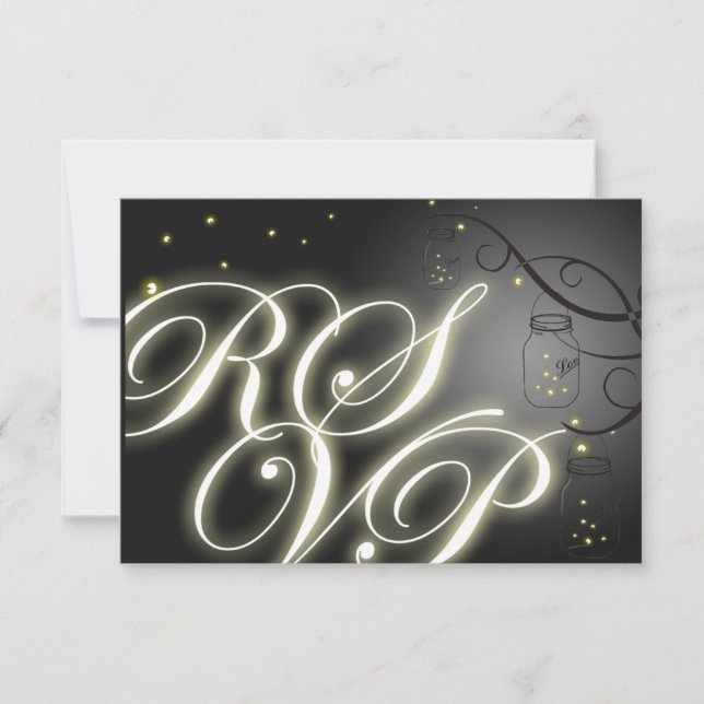 Mason Jar et Firefly RSVP - Blanc noir (Devant)