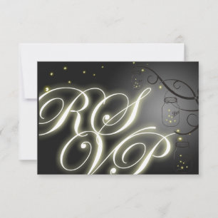 Mason Jar et Firefly RSVP - Blanc noir