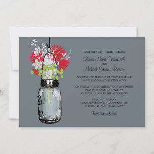 Mason Jar et invitations de mariage Fleurs sauvage