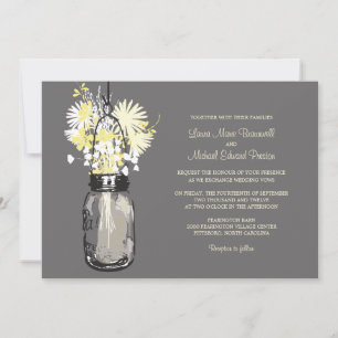 Mason Jar et les invitations aux mariages Fleurs s
