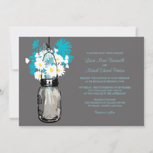 Mason Jar et les invitations aux mariages Fleurs s