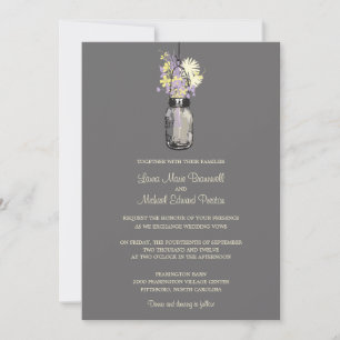 Mason Jar et les invitations aux mariages Fleurs s