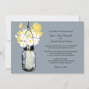 Mason Jar et les invitations aux mariages Fleurs s