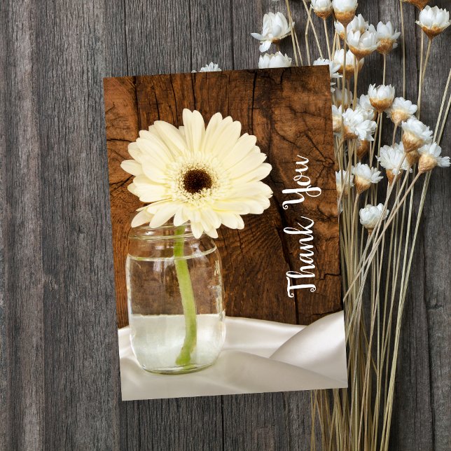 Mason Jar et White Daisy Barn Mariage Merci (Créateur téléchargé)