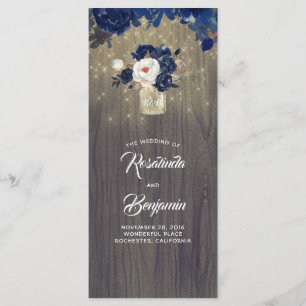 Mason Jar Fleurs de marine Programmes de mariage r