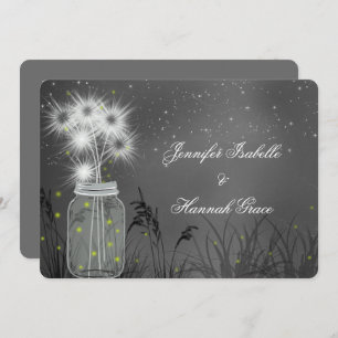 Mason Jar, lucioles, tableau noir, invitation de m