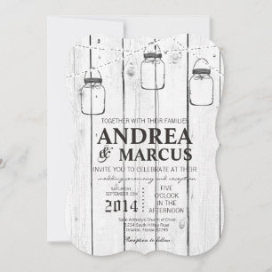 Mason Jar - Lumières de chaîne 5x7 Faire-part de m