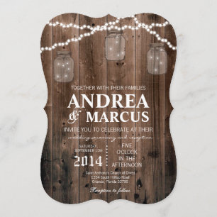 Mason Jar - Lumières de chaîne 5x7 Faire-part de m