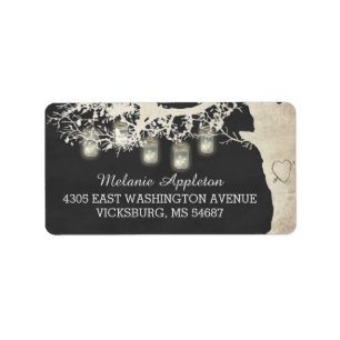 Mason Jar String Lights Tree Chalk Board Étiquette