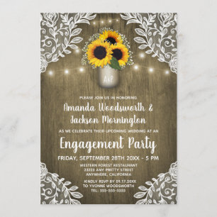 Mason Jar Sunflower Invitations de la partie d'eng