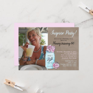 Mason Jar Surprise Anniversaire Fête Invitation