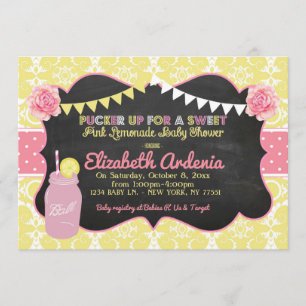 Mason Jar Sweet Lemonade Baby shower Invitation