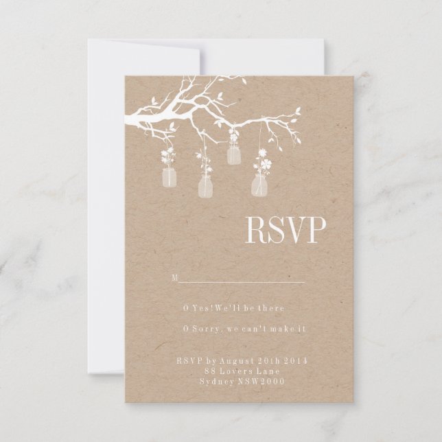 Mason Jar Wedding RSVP (Devant)