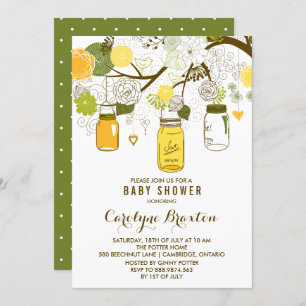 Mason Jars Invitation Baby shower