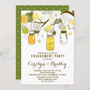Mason Jars   Invitation de la partie d'engagement