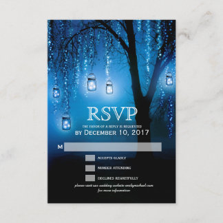 Mason Jars Lumières à cordes Elégante carte RSVP