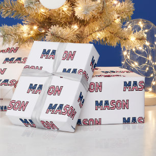 Mason prénom Nom USA Papier cadeau