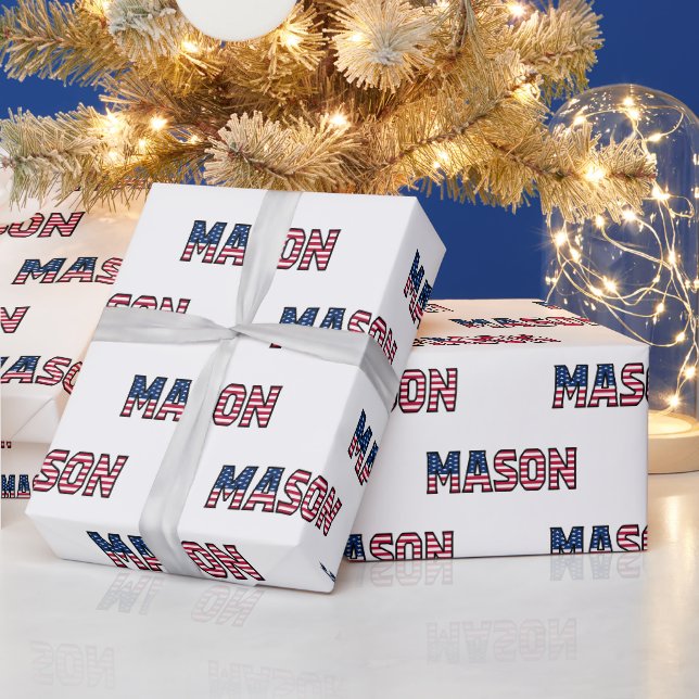 Mason prénom Nom USA Papier cadeau (Vacances)