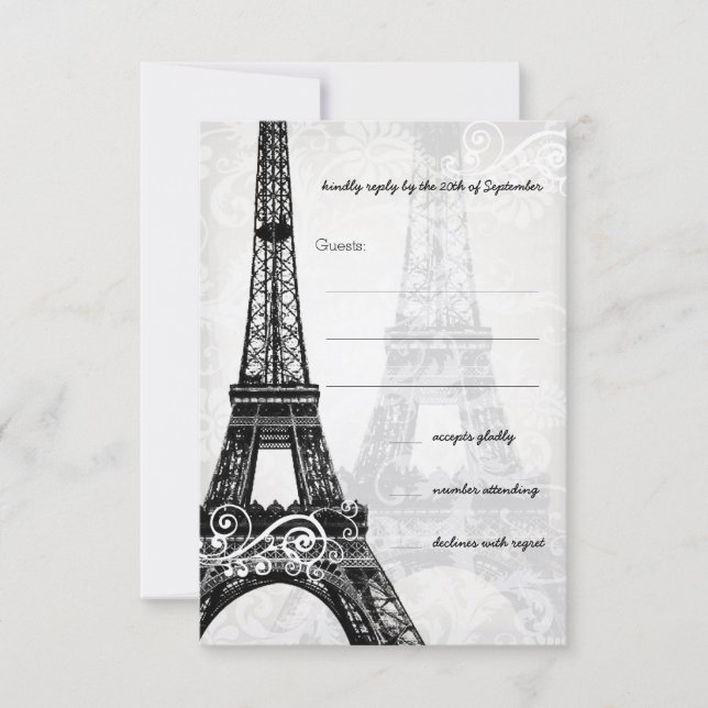 Mason romantique Jar Shadows Mariage damassé RSVP (Devant)