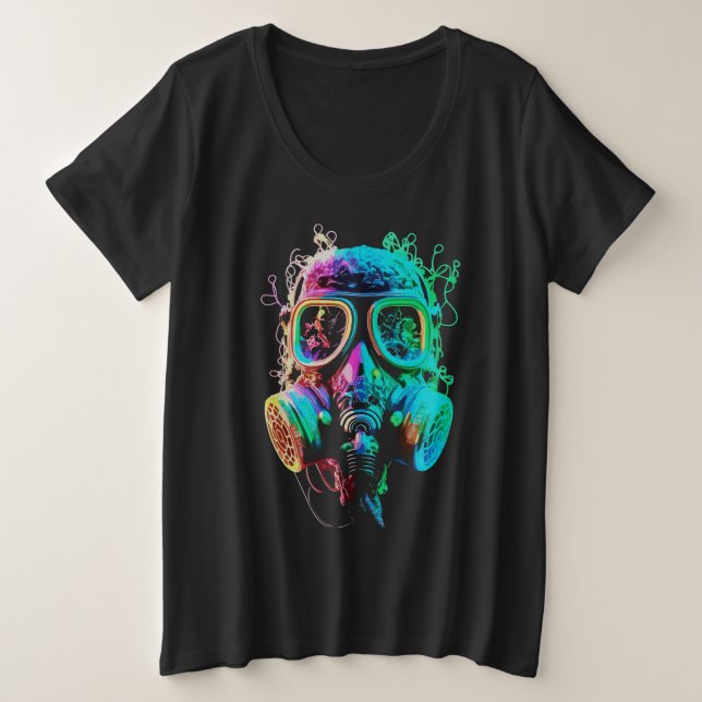 Masque à gaz néon : Art vibrant du chaos (Design devant)