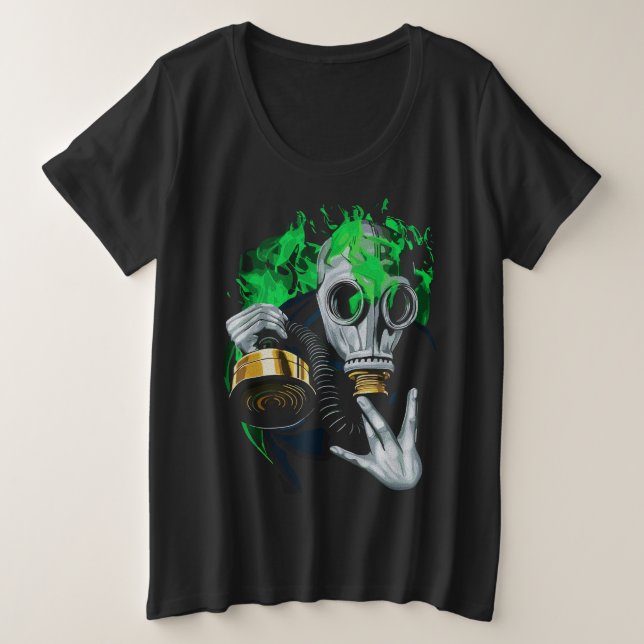 Masque à gaz toxique : Flammes néon (Design devant)