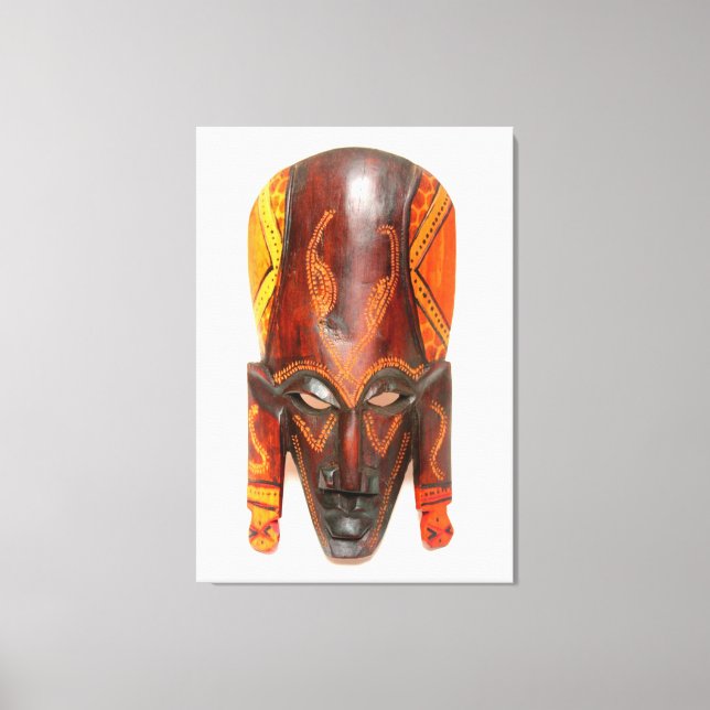 masque africain sculpté enveloppé de toile (Recto)