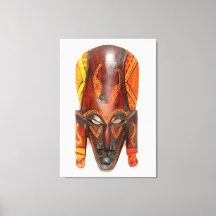 masque africain sculpté toile enveloppée