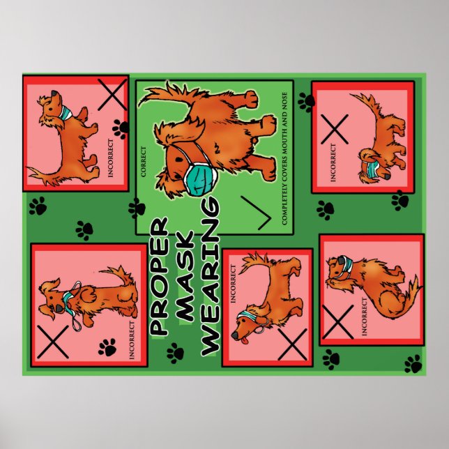 Masque approprié Porter une affiche de chien stupi (Devant)