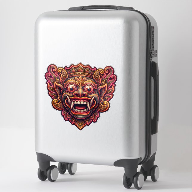 Masque Barong Autocollant – Balinais (Sur valise)