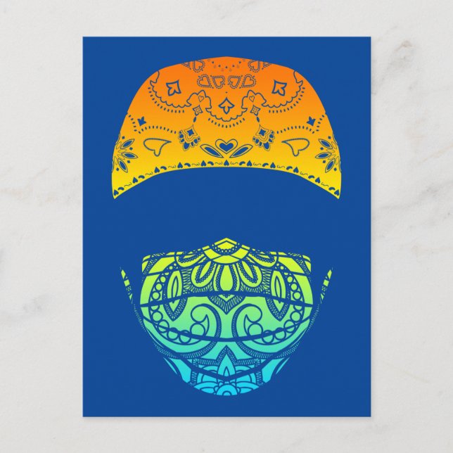 masqué dans une carte postale paisley (Devant)