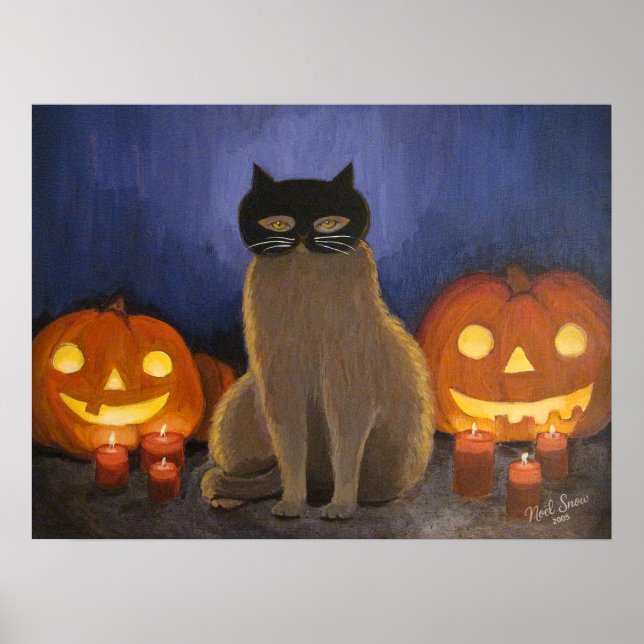 Masque de chat d'Halloween et décoration murale de (Devant)