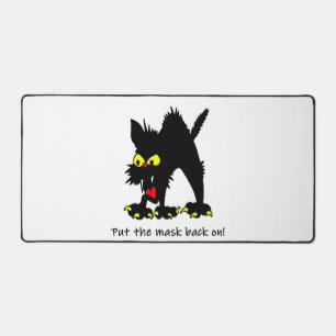 Masque de chat noir de Halloween drôle avec dos ar
