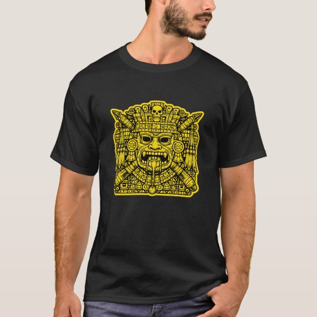 Masque de guerrier rituel maya T-Shirt (Devant)
