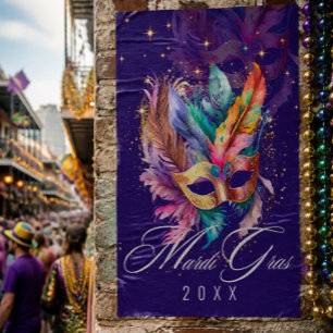 Masque de Mardi Gras Mascarade   Affiche Violette