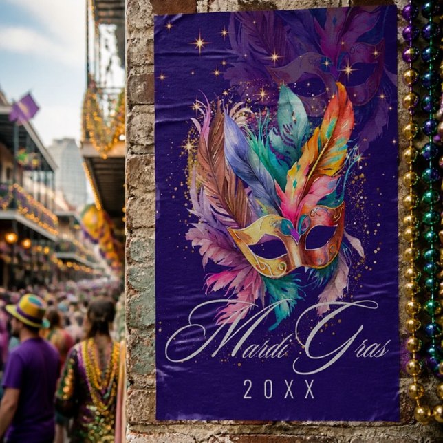 Masque de Mardi Gras Mascarade | Affiche Violette (Créateur téléchargé)