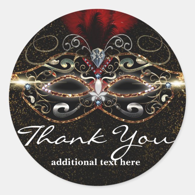 Masque de masquerade Rouge Élégant Autocollant de  (Devant)