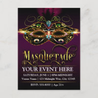 Masque de MASQUERADE violet Carte postale promotio