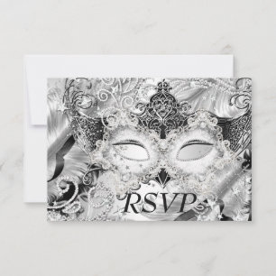 Masque de paillettes d'argent RSVP pour la soirée 